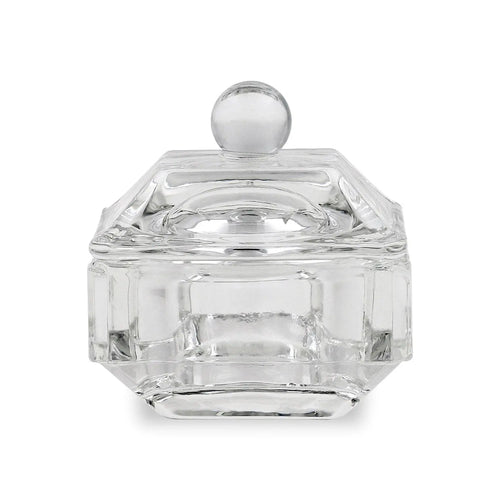 Crystal / Glas-Dappenschossel & Deckel - véiereckeg Form