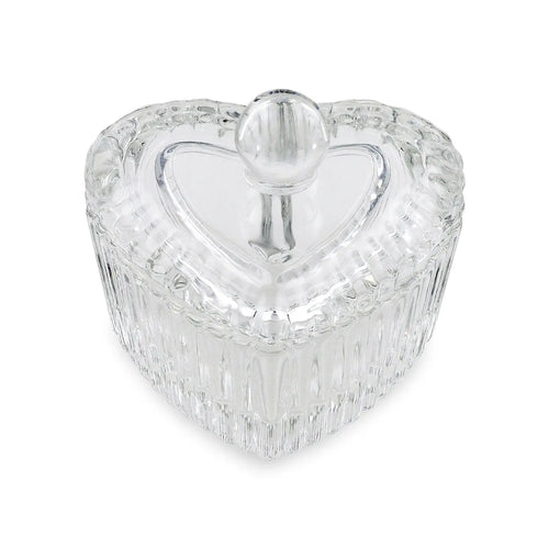 Kristall-/Glas-Dappenschuel an Deckel - Häerzform