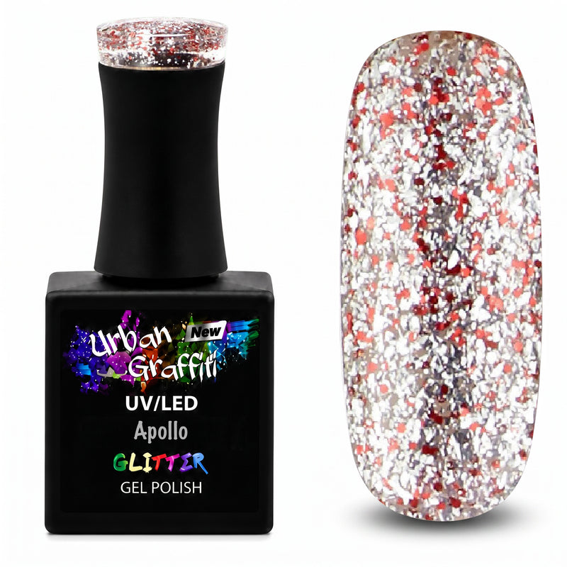 Apollo - UGGP-A0907 Urban Graffiti roude a sëlwere Glitter Gel-Lack 15ml
