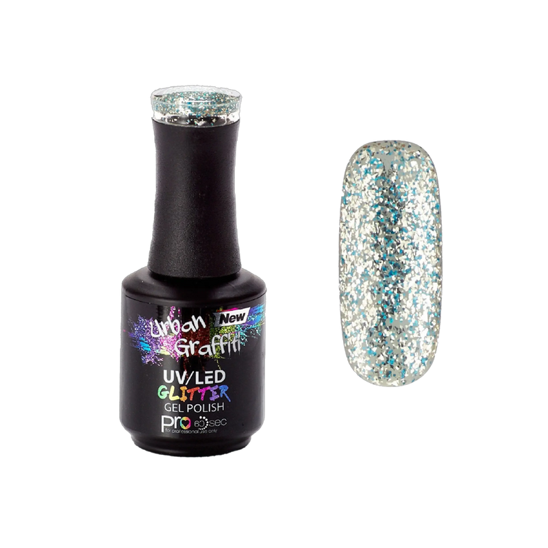 Winter Waterfall - UGGP-A0912 Urban Graffiti Blo a Sëlwer Glitter Gel-Lack 15ml